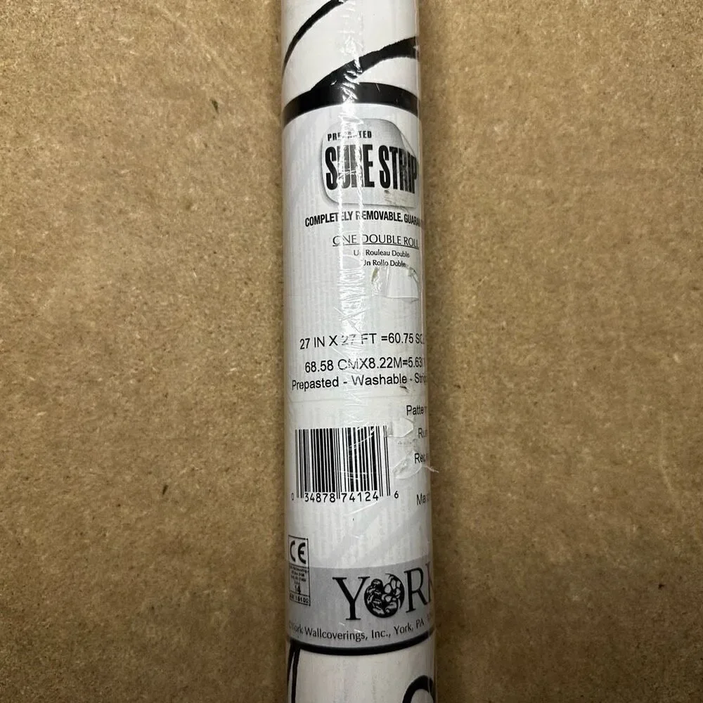 York Wallcoverings Bl0340 Black And White Book Script Floral Wallpaper